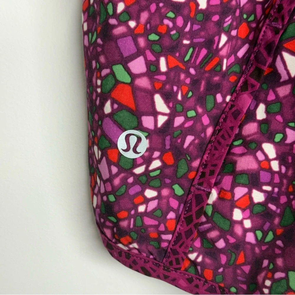 Lululemon Run Times Short Paradise Camo Paradise Geo Regal Plum Multi Size 12 - Picture 4 of 6